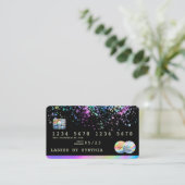 Holograph Splash Modern Credit Card Visitenkarte (Stehend Vorderseite)
