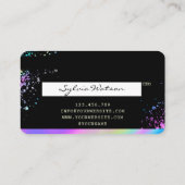 Holograph Splash Modern Credit Card Visitenkarte (Rückseite)