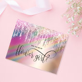 Holograph-Tropfen werden Sie meine Blume Mädchen s Einladung