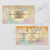 Holograph Tropfens Confetti Makeup Lashes Nails Visitenkarte (Vorne/Hinten)