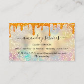 Holograph Tropfens Confetti Makeup Lashes Nails Visitenkarte (Rückseite)