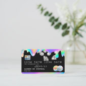 Holograph Tropfens Diamonds Modern Credit Card Visitenkarte (Stehend Vorderseite)