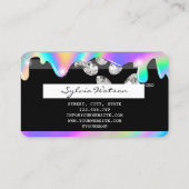 Holograph Tropfens Diamonds Modern Credit Card Visitenkarte (Rückseite)