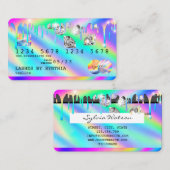 Holograph Tropfens Diamonds Modern Credit Card Visitenkarte (Vorne/Hinten)
