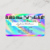 Holograph Tropfens Diamonds Modern Credit Card Visitenkarte (Rückseite)