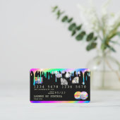 Holograph Tropfens Diamonds Modern Credit Card Visitenkarte (Stehend Vorderseite)