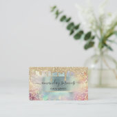 Holograph Tropfens Makeup Lashes Nails Visitenkarte (Stehend Vorderseite)