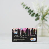 Holograph Tropfens Moderne Kreditkarte Visitenkarte (Stehend Vorderseite)