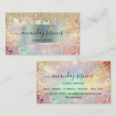 Holograph Tropfens Rose Makeup Lashes Nails Haare Visitenkarte (Vorne/Hinten)