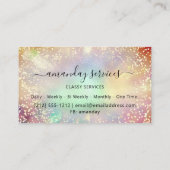 Holograph Tropfens Rose Makeup Lashes Nails Haare Visitenkarte (Rückseite)