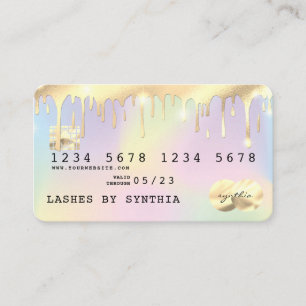 Holograph Unicorn Drilling Credit Card Gold Visitenkarte
