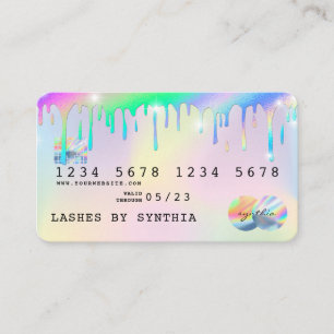 Holograph Unicorn Drilling Credit Card Lashes Visitenkarte