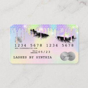 Holograph Unicorn Drilling Credit Card Lashes Visitenkarte