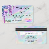 Holograph Unicorn Dripp Credit Card Ihr Logo hinzu Visitenkarte (Vorne/Hinten)