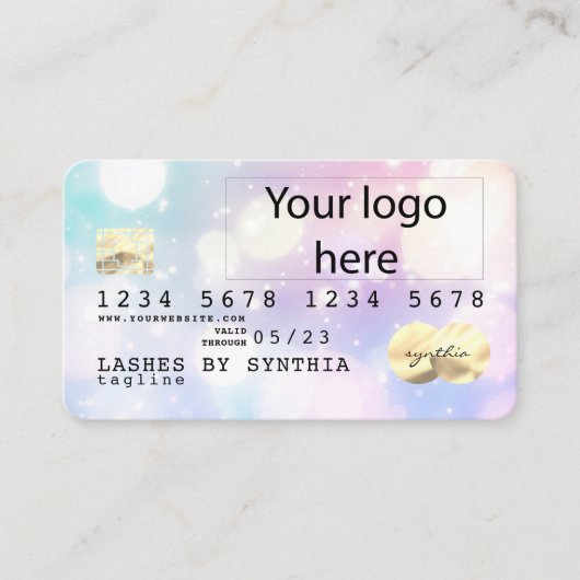 Holograph Unicorn Dripp Credit Card Ihr Logo hinzu Visitenkarte (Vorderseite)