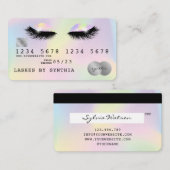 Holograph Unicorn Modern Credit Card Lashes Visitenkarte (Vorne/Hinten)
