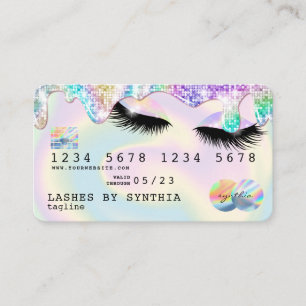 Holograph Unicorn Modern Credit Card Lashes Visitenkarte