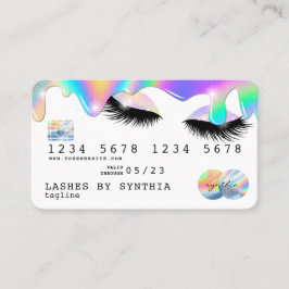 Holograph Unicorn Modern Credit Card Lashes Visitenkarte