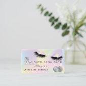 Holograph Unicorn Modern Credit Card Lashes Visitenkarte (Stehend Vorderseite)