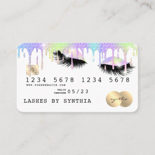 Holograph Unicorn Modern Credit Card Lashes Visitenkarte