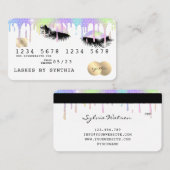 Holograph Unicorn Modern Credit Card Lashes Visitenkarte (Vorne/Hinten)