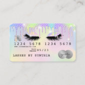 Holograph Unicorn Modern Credit Card Lashes Visitenkarte (Vorderseite)