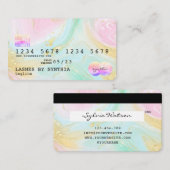 Holograph Unicorn Modern Credit Card Style Logo Visitenkarte (Vorne/Hinten)