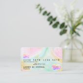 Holograph Unicorn Modern Credit Card Style Logo Visitenkarte (Stehend Vorderseite)