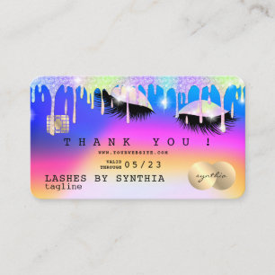 Holograph Unicorn Modern Credit Dankeschön-Karte Visitenkarte