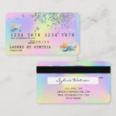 Holograph Unicorn Moderne Kreditkartenart Visitenkarte (Vorne/Hinten)