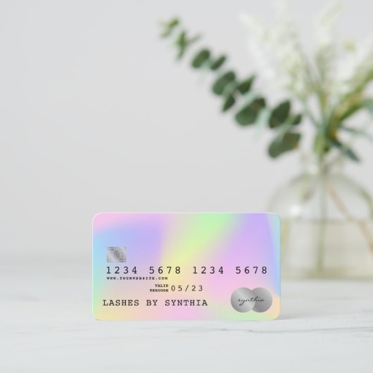 Holograph Unicorn Moderne Kreditkartenart Visitenkarte (Stehend Vorderseite)