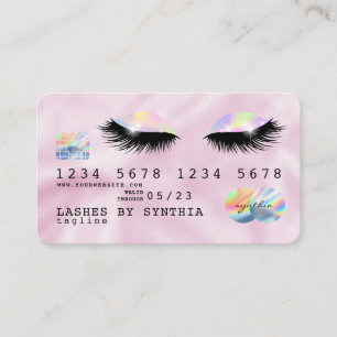 Holograph Unicorn Pink Kreditkarte Augen Läsionen Visitenkarte