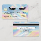 Holograph Unicorn Tropfen Kreditkartenansicht Visitenkarte (Vorne/Hinten)