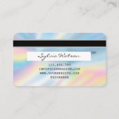 Holograph Unicorn Tropfen Kreditkartenansicht Visitenkarte (Rückseite)