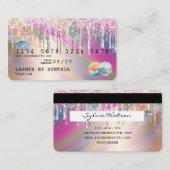 Holograph Unicorn Tropfens Moderne Kreditkartenart Visitenkarte (Vorne/Hinten)