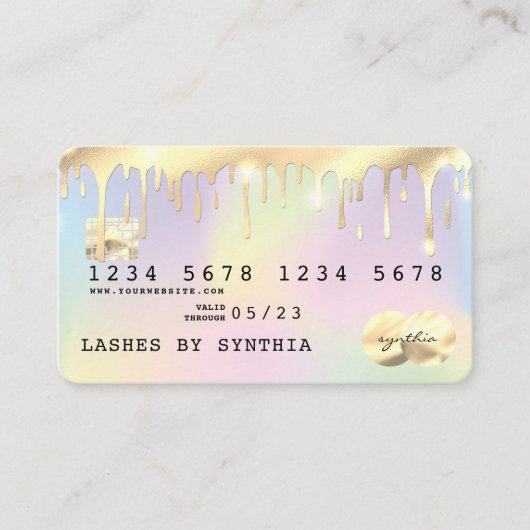 Holograph Unicorp Dripping Credit Card Gold Visitenkarte (Vorderseite)