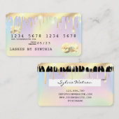 Holograph Unicorp Dripping Credit Card Gold Visitenkarte (Vorne/Hinten)