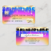 Holograph Unicorp Dripping Credit Card Gold Visitenkarte (Vorne/Hinten)