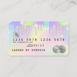 Holograph Unicorp Dripping Credit Card Lashes Visitenkarte