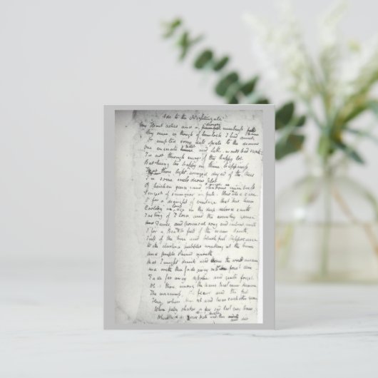 Holograph von Keats's Ode to a Nightingale Postkarte (Stehend Vorderseite)
