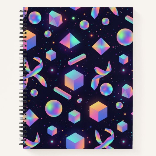 Holographic 3D Space Aesthetic Journal Notizblock (Vorderseite)