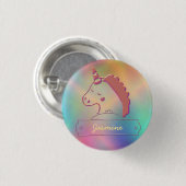 Holographic 3D Unicorn-Individuelle Name Button (Vorne & Hinten)