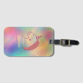 Holographic 3D Unicorn-Individuelle Name Gepäckanhänger (Vorderseite (Horizontal))