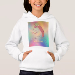 Holographic 3D Unicorn-Individuelle Name Hoodie