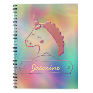 Holographic 3D Unicorn-Individuelle Name Notizblock
