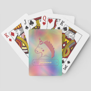Holographic 3D Unicorn-Individuelle Name   Spielkarten