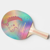 Holographic 3D Unicorn-Individuelle Name Tischtennis Schläger (Seitenansicht)