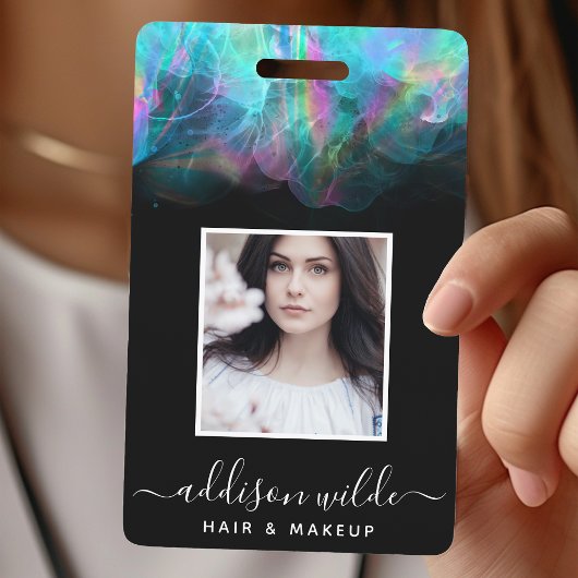 Holographic Alcohol Ink Business ID Ausweis