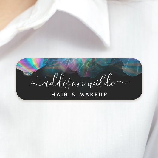 Holographic Alcohol Ink Business Namensschild