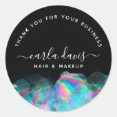 Holographic Alcohol Ink Business Vielen Dank Runder Aufkleber (Vorderseite)
